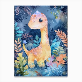 Pastel Rainbow Maiasaura Dinosaur Canvas Print