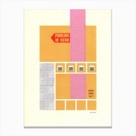 Parking In Rear Abstract Architecture Collage Canvas Print