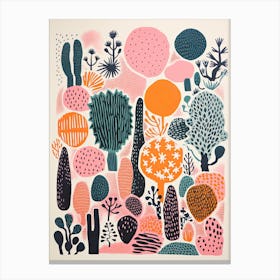 Kew Gardens Abstract Riso Style 3 Canvas Print