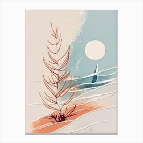 The Sailing Boat - Abstract Minimal Boho Beach Canvas Print