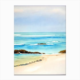 Flynns Beach 3, Australia Watercolour Canvas Print