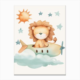 Lion Flying In The Sky Kids and Nursery Canvas Print