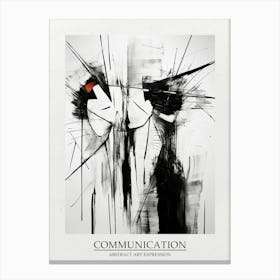 Communication Abstract Black And White 1 Poster Canvas Print