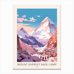 The Mount Everest Base Camp Nepal Travel Poster Canvas Print