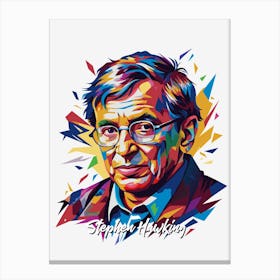 Stephen Hawking 03 Portrait WPAP Pop Art Canvas Print