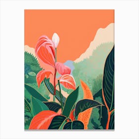 Boho Plant Painting Peace Lily 1 Canvas Print