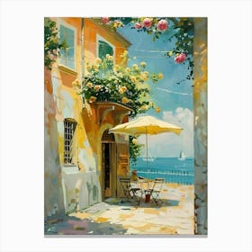 Cafe By The Sea Canvas Print