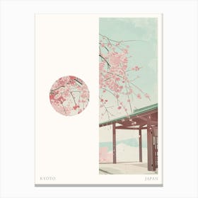 Kyoto Japan 7 Cut Out Travel Poster Canvas Print