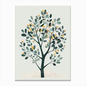 Eucalyptus Tree Illustration Flat 3 Canvas Print