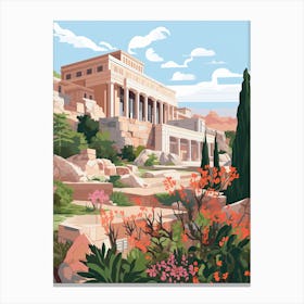 The Acropolis Museum   Athens, Greece   Cute Botanical Illustration Travel 3 Canvas Print
