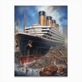 Titanic Colored Pencil Drawing Debris  Canvas Print