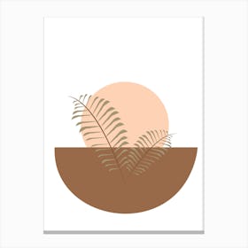 Palm Leaves In A Bowl Canvas Print