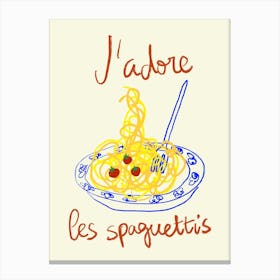 J'Adore Les Spaghettis Art Print Canvas Print