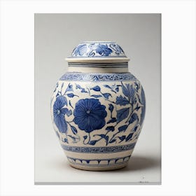 Chinese Blue And White Jar Canvas Print