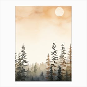 Watercolour Of Gifford Pinchot National Forest   Washington Usa 2 Canvas Print