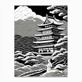 Japan Castle And Monk , 1472   Canvas Print