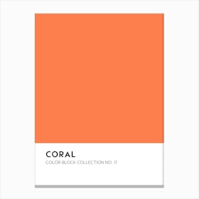 Coral Color Block Collection Wall Canvas Print