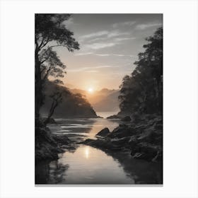 Sunset By The River Canvas Print