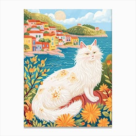 Turkish Angora Storybook Illustration 1 Canvas Print