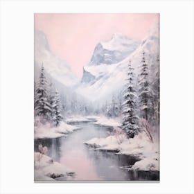 Dreamy Winter Painting Banff National Park Canada 3 Canvas Print