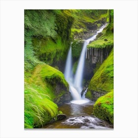 Fairy Glen Waterfall, United Kingdom Nat Viga Style Canvas Print