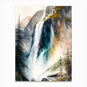 Takakkaw Falls, Canada Water Colour  (1) Canvas Print