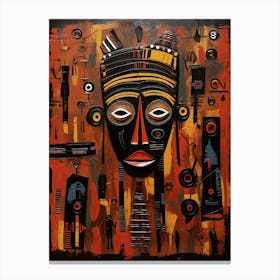 Secrets Of The Sahara; African Tribal Masks Canvas Print