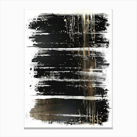 Abstract Black And Gold Painting 12 Canvas Print