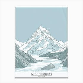 Mount Robson Canada Color Line Drawing 8 Poster Canvas Print