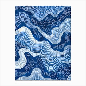 Blue And White Waves 1 Canvas Print