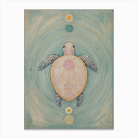 Turtle In Pastel Colours Canvas Print