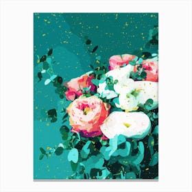 Floral And Confetti Canvas Print