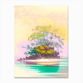 Moyo Island Indonesia Watercolour Pastel Tropical Destination Canvas Print