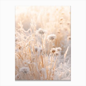 Frosty Botanical Sunflower Canvas Print