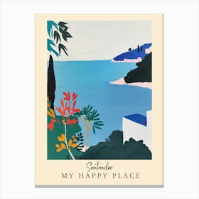My Happy Place Santander 2 Travel Poster Canvas Print