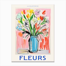 French Flower Poster Freesia Canvas Print