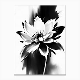 Flower Symbol 1 Black And White Painting Canvas Print