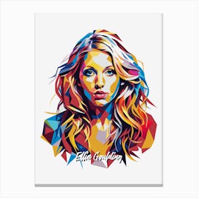 Ellie Goulding 03 Portrait Music Icon Style WPAP Pop Art Canvas Print