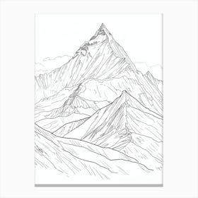 Gasherbrum Pakistan China Line Drawing 4 Canvas Print