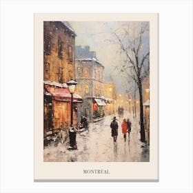 Vintage Winter Painting Poster Montreal Canada Canvas Print