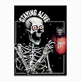 Skeleton Coffee Canvas Print