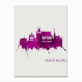 Palma De Mallorca Spain City Purple Canvas Print