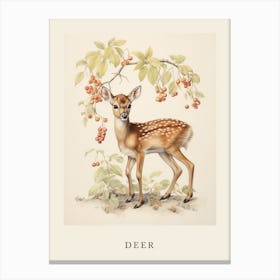 Beatrix Potter Inspired  Animal Watercolour Deer 2 Canvas Print