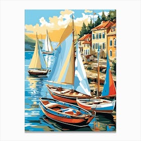 Sailboats On The Water 1 Canvas Print