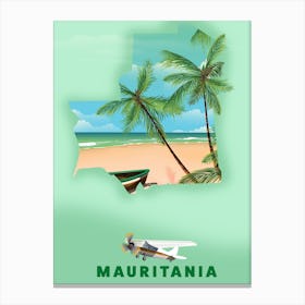 Mauritania Travel map Canvas Print