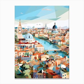 Seville, Spain, Geometric Illustration 1 Canvas Print