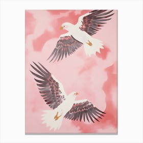 Pink Ethereal Bird Painting Eagle Canvas Print