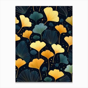 Ginkgo Leaves Seamless Pattern Canvas Print