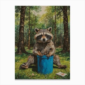 Raccoon In The Woods 1 Canvas Print