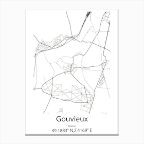 Gouvieux,France Minimalist Map Canvas Print